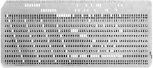 An IBM punch card typical of the type used for TAGOKOR.