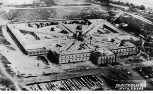 Image 3. Aerial photograph of the Lecumberri penitentiary, now Mexico’s national archive. I am grateful to Silvia Mejía of Rozana Montiel Estudio de Arquitectura for making this image available for use.