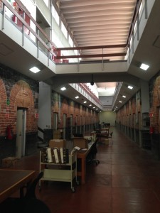 Image 6.  Galería 4 (Gallery 4) of Mexico’s Archivo General de la Nación, with old jail cells now used for document storage (taken by the author in 2015).